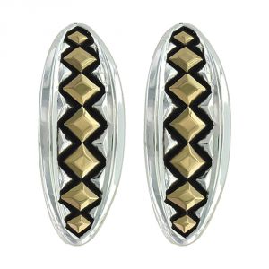 Montana Silversmiths Two Tone Diamond Impressions Cuff Earrings (ER3360YG)